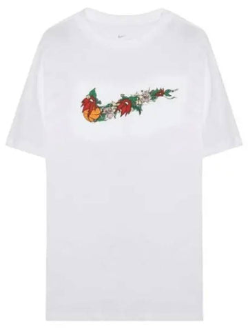 Fran Swoosh Short Sleeve T-Shirt White - NIKE - BALAAN 1