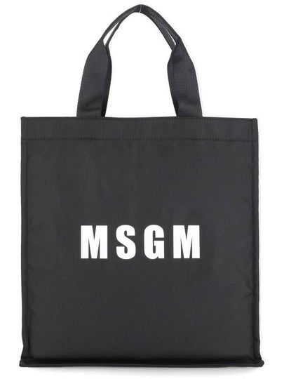 Logo Print Tote Bag Black - MSGM - BALAAN 2