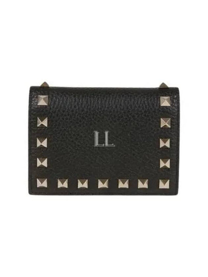 Rockstud Flap Half Wallet Black - VALENTINO - BALAAN 2