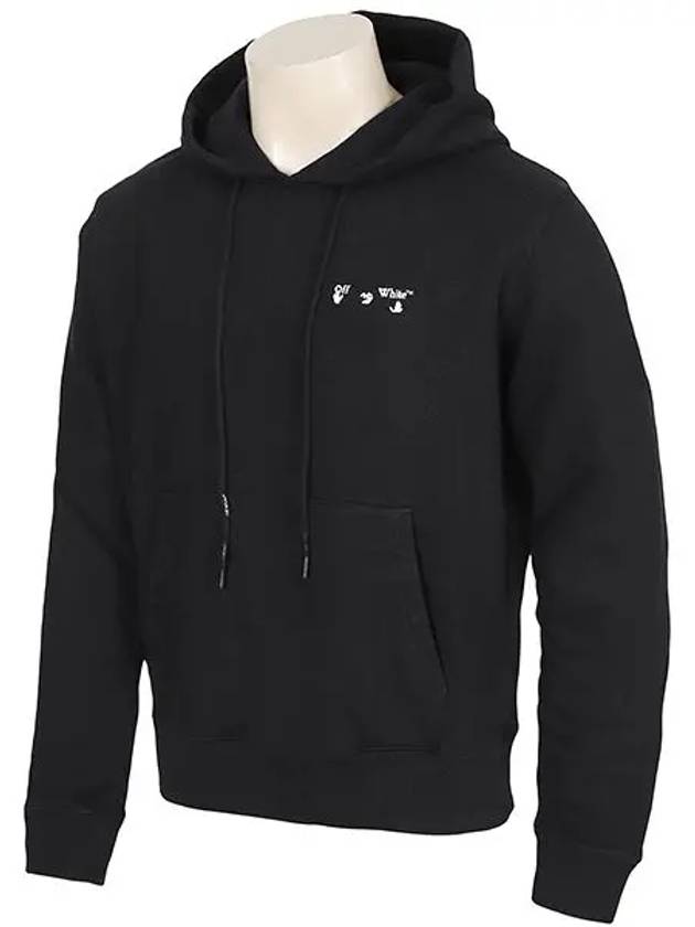 Embroidery Mini Hand Logo Lettering Hoodie Black - OFF WHITE - BALAAN 3