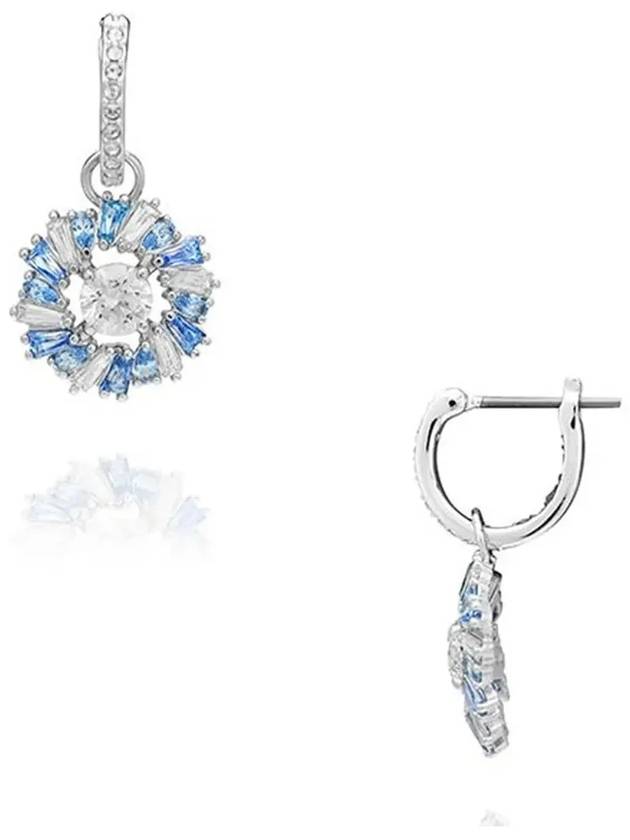 Idyllia Flower Rhodium Plated Earrings Blue - SWAROVSKI - BALAAN 4