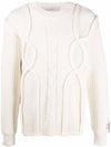 Logo Patch Twisted Knit Top Ivory - GOLDEN GOOSE - BALAAN 1