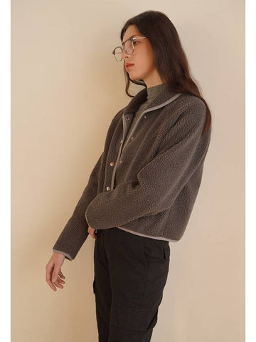 Lo-Fi Fleece Cropped Jacket Grey - LETTUCE - BALAAN 1