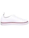 Tennis Vitello Calf Leather Low Top Sneakers White - THOM BROWNE - BALAAN 5