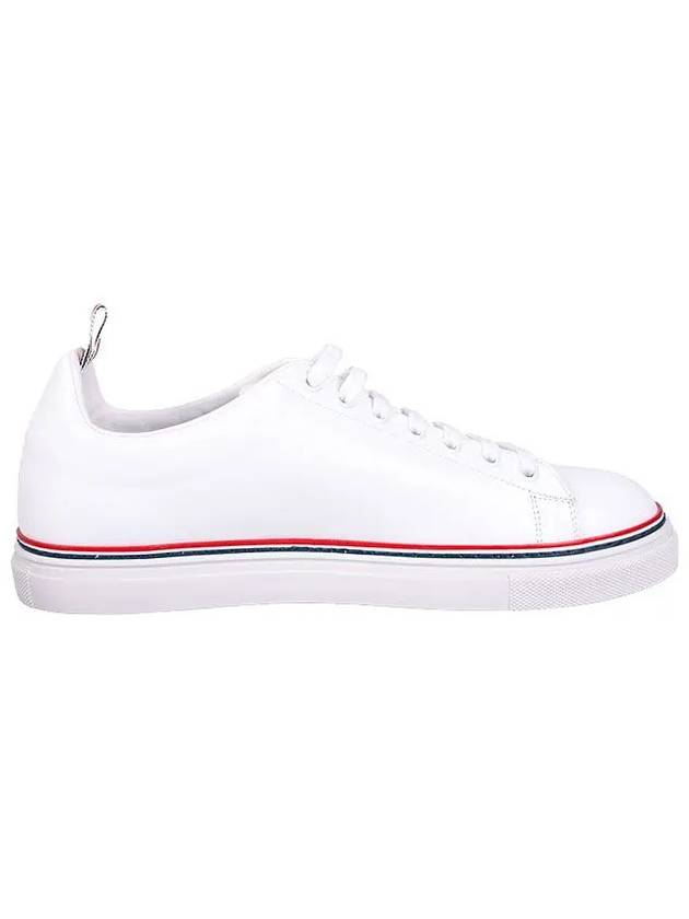 Tennis Vitello Calf Leather Low Top Sneakers White - THOM BROWNE - BALAAN 5