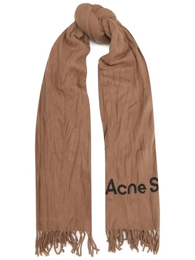 Crinkle Wool Scarf Brown - ACNE STUDIOS - BALAAN 2