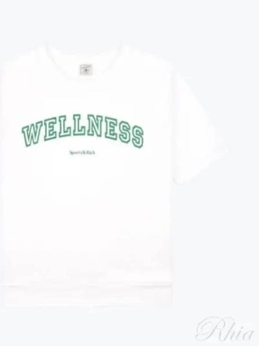 Wellness Ivy Shorts Sleeve Soft Crew Neck White Verde WS057S405WW T Shirt - SPORTY & RICH - BALAAN 1