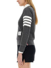 Engineered 4 Bar Stripe Loopback Jersey Knit Crewneck Sweatshirt Dark Grey - THOM BROWNE - BALAAN 5