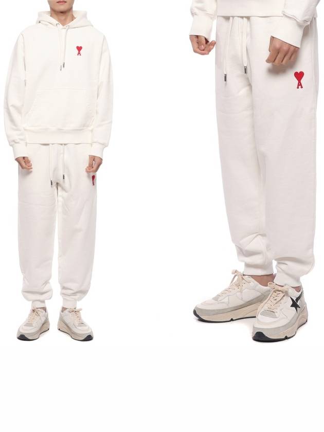 Heart Logo Jogger Pants White - AMI - BALAAN 2