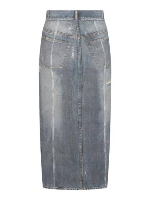 Print Rib Cotton Denim H-Line Skirt Blue - ACNE STUDIOS - BALAAN 4