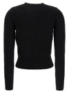 M-Areesa Jumper Embroidered Cut-Out Logo Knit Top Black - DIESEL - BALAAN 5