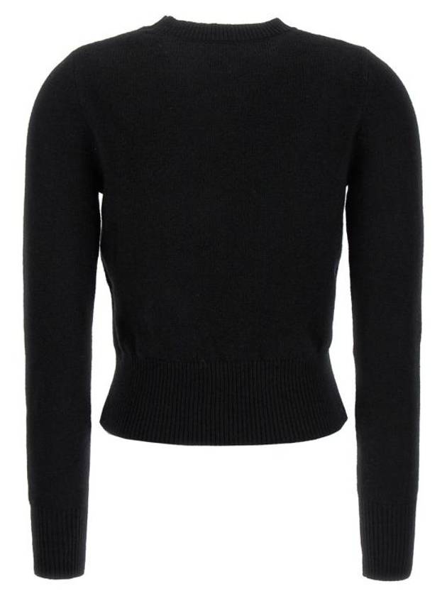 M-Areesa Jumper Embroidered Cut-Out Logo Knit Top Black - DIESEL - BALAAN 5