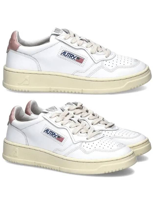 Medalist Pink Tab Leather Low Top Sneakers White - AUTRY - BALAAN 2