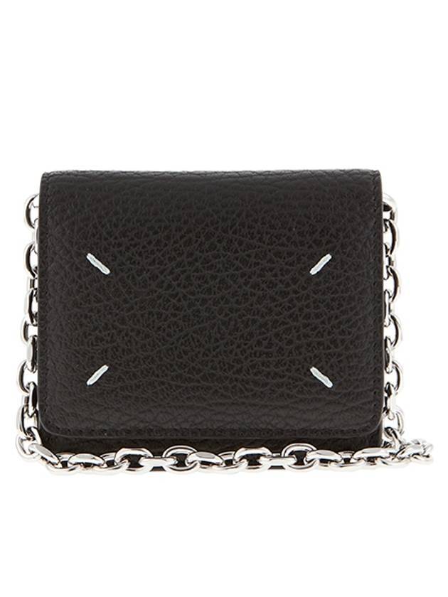 Embroidery Logo Chain Cald Wallet Black - MAISON MARGIELA - BALAAN 4