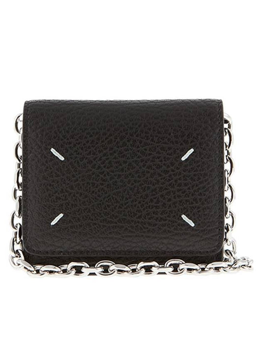 Embroidery Logo Chain Cald Wallet Black - MAISON MARGIELA - BALAAN 2