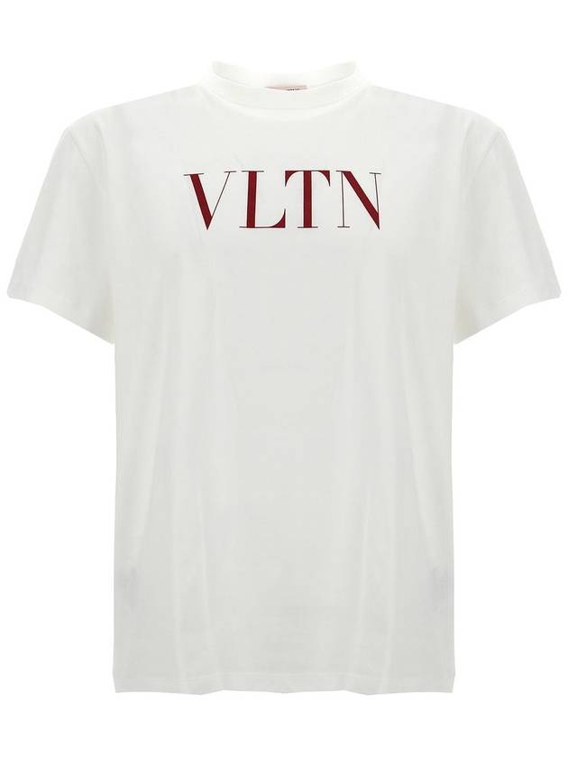 Crew Neck Logo Print Short Sleeve T-Shirt White - VALENTINO - BALAAN 2