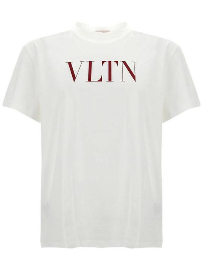 Crew Neck Logo Print Short Sleeve T-Shirt White - VALENTINO - BALAAN 2