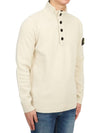 Wappen Patch Button Knit Top Ivory - STONE ISLAND - BALAAN 4