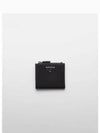 Triangle Logo Zipper Bifold Wallet Black - PRADA - BALAAN 2