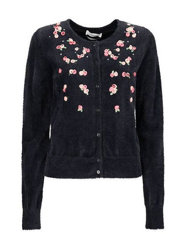 KNIT CARDIGAN WITH ROSE EMBROIDERY - BLUMARINE - BALAAN 1