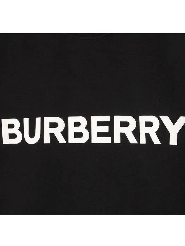 Logo Print Crew Neck Cotton Short Sleeve T-Shirt Black - BURBERRY - BALAAN 5