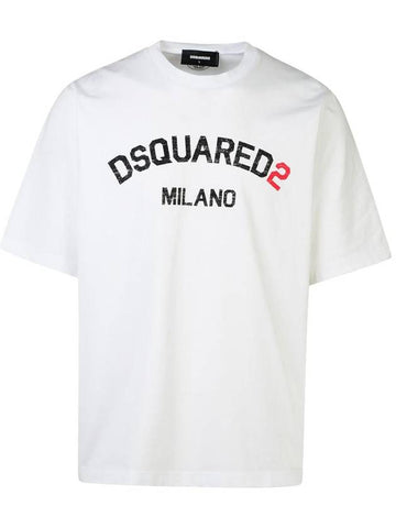 DSQUARED2 'Milan' White Cotton T-Shirt - DSQUARED2 - BALAAN 1