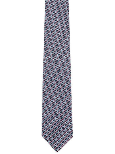 Men's Gancini Logo Silk Tie Navy - SALVATORE FERRAGAMO - BALAAN 2