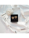 23P CC Logo Heart Crystal Earrings Earrings White Gold ABA406 - CHANEL - BALAAN 1