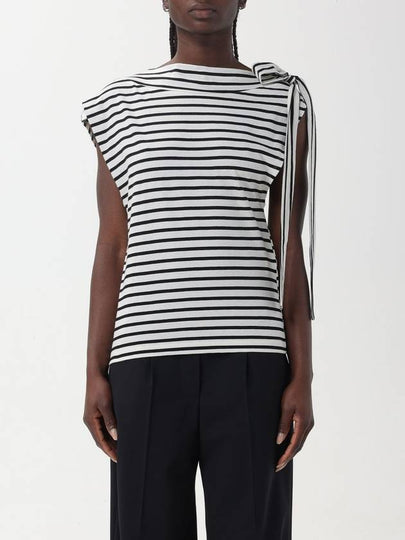 Bow detail striped sleeveless t-shirt AA1035258OM - MSGM - BALAAN 2