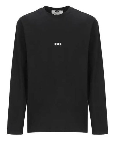 Micro Logo Embroidered Cotton Sweatshirt Black - MSGM - BALAAN 2