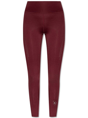 ADIDAS By Stella McCartney Training Leggings With Logo, Women's, Burgundy - ADIDAS - BALAAN 1