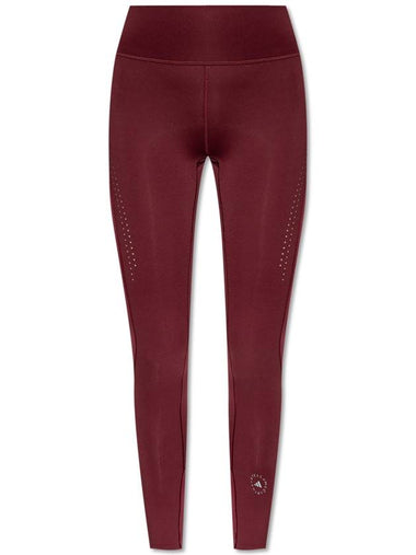 ADIDAS By Stella McCartney Training Leggings With Logo, Women's, Burgundy - ADIDAS - BALAAN 1