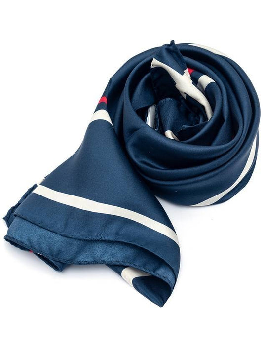 Star Stripe Silk Scarf Midnight Blue - GOLDEN GOOSE - BALAAN.