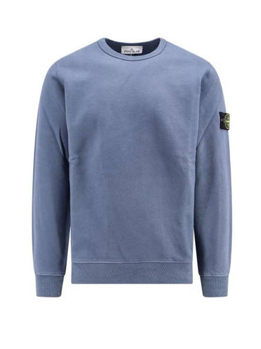 Wappen Patch Crew Neck Cotton Sweatshirt Blue - STONE ISLAND - BALAAN 1