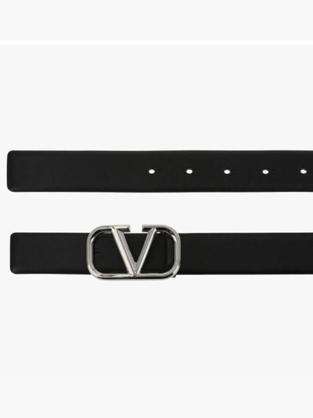 Buckle Leather Belt Black - VALENTINO - BALAAN 6