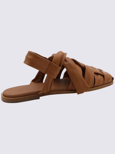 Hereu Brown Leather Bena Flats - HEREU - BALAAN 2