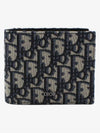 Compact Wallet Beige & Black  Oblique Jacquard - DIOR - BALAAN 2