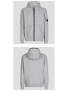 Lens Wappen Light Fleece Zip Up Hoodie Grey - CP COMPANY - BALAAN 5