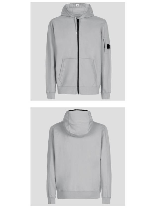 Lens Wappen Light Fleece Zip Up Hoodie Grey - CP COMPANY - BALAAN 5