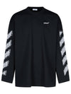 Pixel Diag Wide Long Sleeve T Shirt Black - OFF WHITE - BALAAN 1