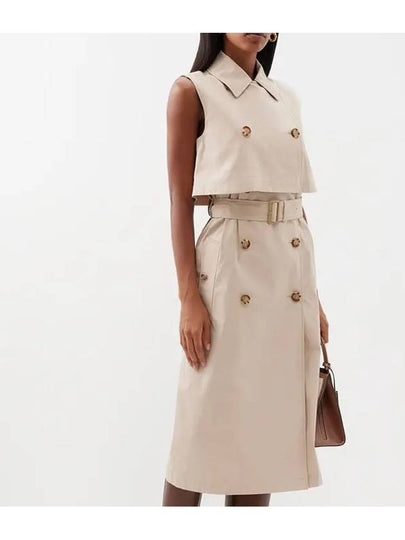 Cotton Blend Trench Long Dress Beige - BURBERRY - BALAAN 2