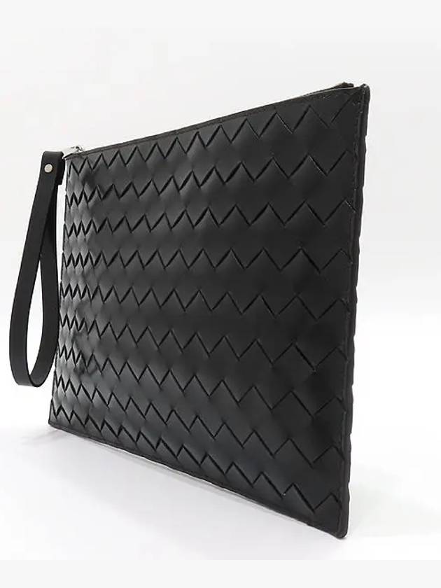 592648 Black Color Intrecciato Pouch Clutch Wrist Strap - BOTTEGA VENETA - BALAAN 3