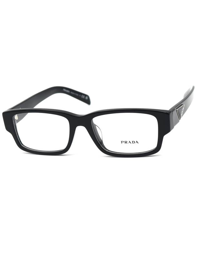 Eyewear Triangular Logo Rectangular Eyeglasses Black - PRADA - BALAAN 2