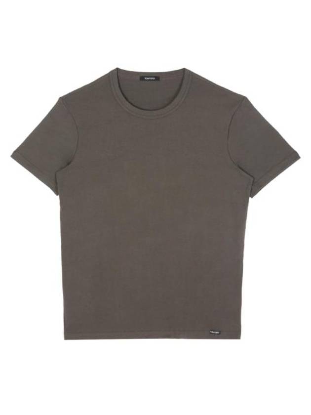 Cotton Crew Neck Short Sleeve T-Shirt Military Green - TOM FORD - BALAAN 2