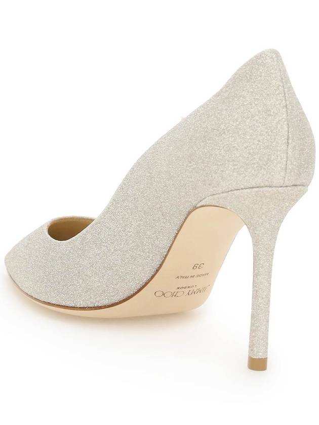 Romi 85 Glitter Pumps Heel Platinum Ice - JIMMY CHOO - BALAAN 4