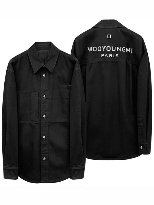 Back logo button denim long sleeve shirt black - WOOYOUNGMI - BALAAN 2