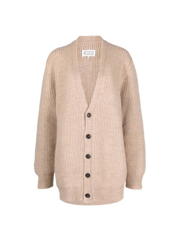 Stitch Alpaca Wool Knit Oversized Fit Cardigan Beige - MAISON MARGIELA - BALAAN 2