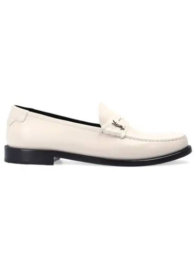 Le Loafer Penny Slippers In Smooth Leather Pearl - SAINT LAURENT - BALAAN 2