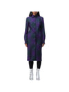 Check Wool Shirt Midi Dress Purple - BURBERRY - BALAAN 1