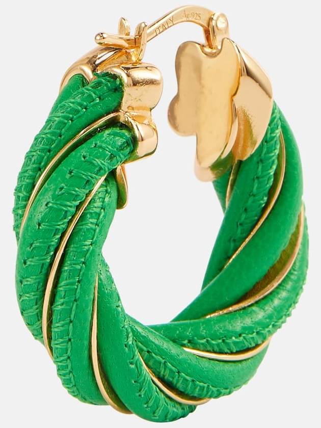 Twisted Hoop Earrings Green - BOTTEGA VENETA - BALAAN 5